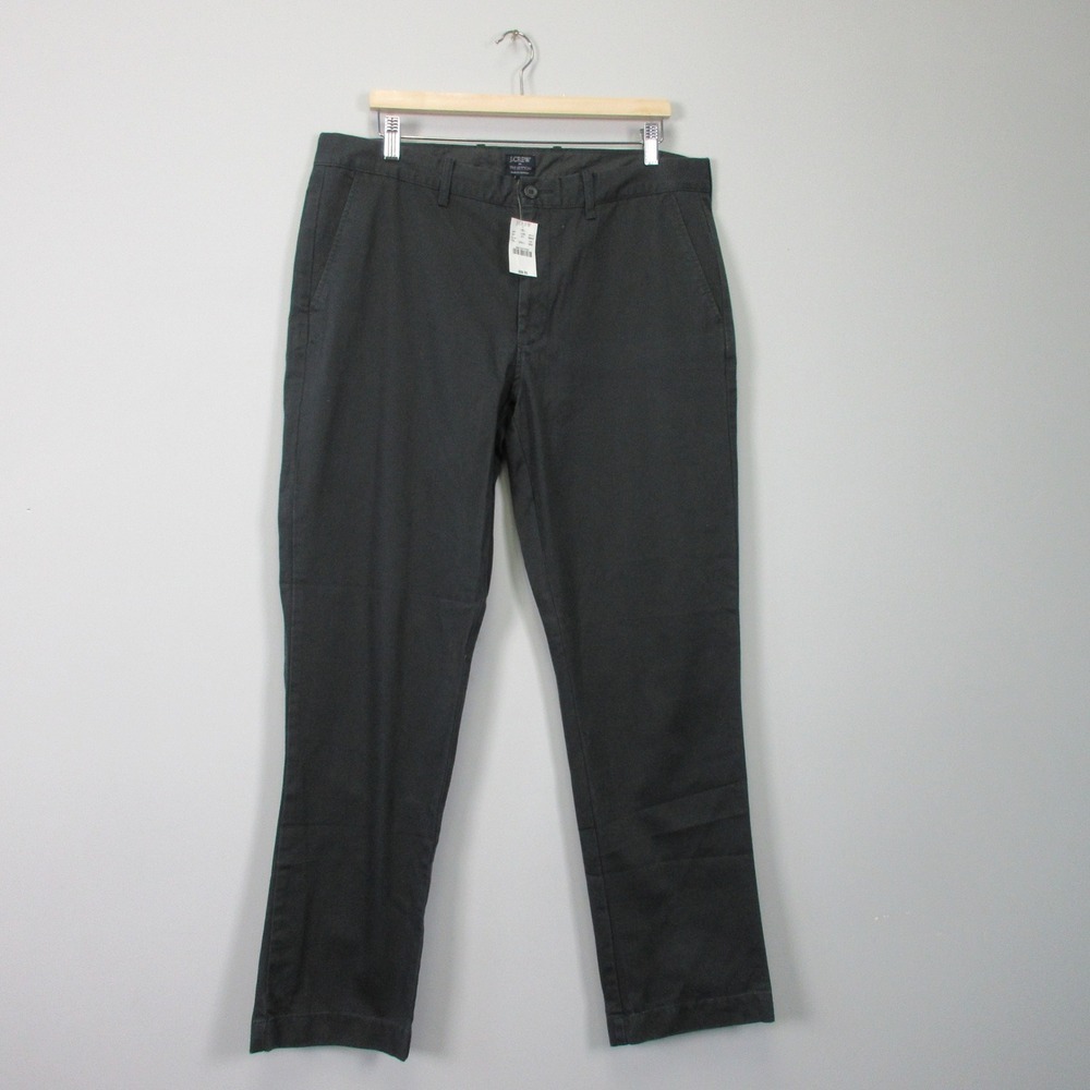 J.Crew The Sutton Chino Pants Men 36X32 Grey 100% Cotton Slim Fit Casual 550